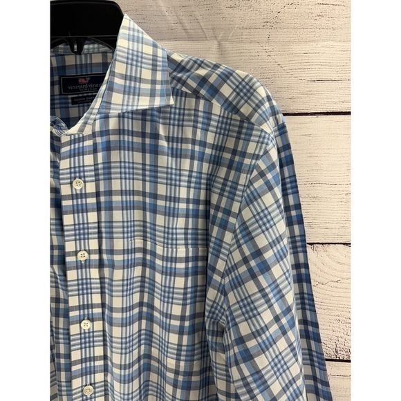 Vineyard Vines Plaid Button Up Shirt Men’s Cooper Premium 120’s Medium - Picture 3 of 9